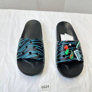croc iconic support  men 9  women 11 lue stripes ,black electrivc  new with tag